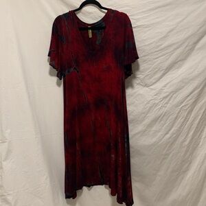 EUC Pure Intent Red Tie-Dye Short Sleeve Dress XL